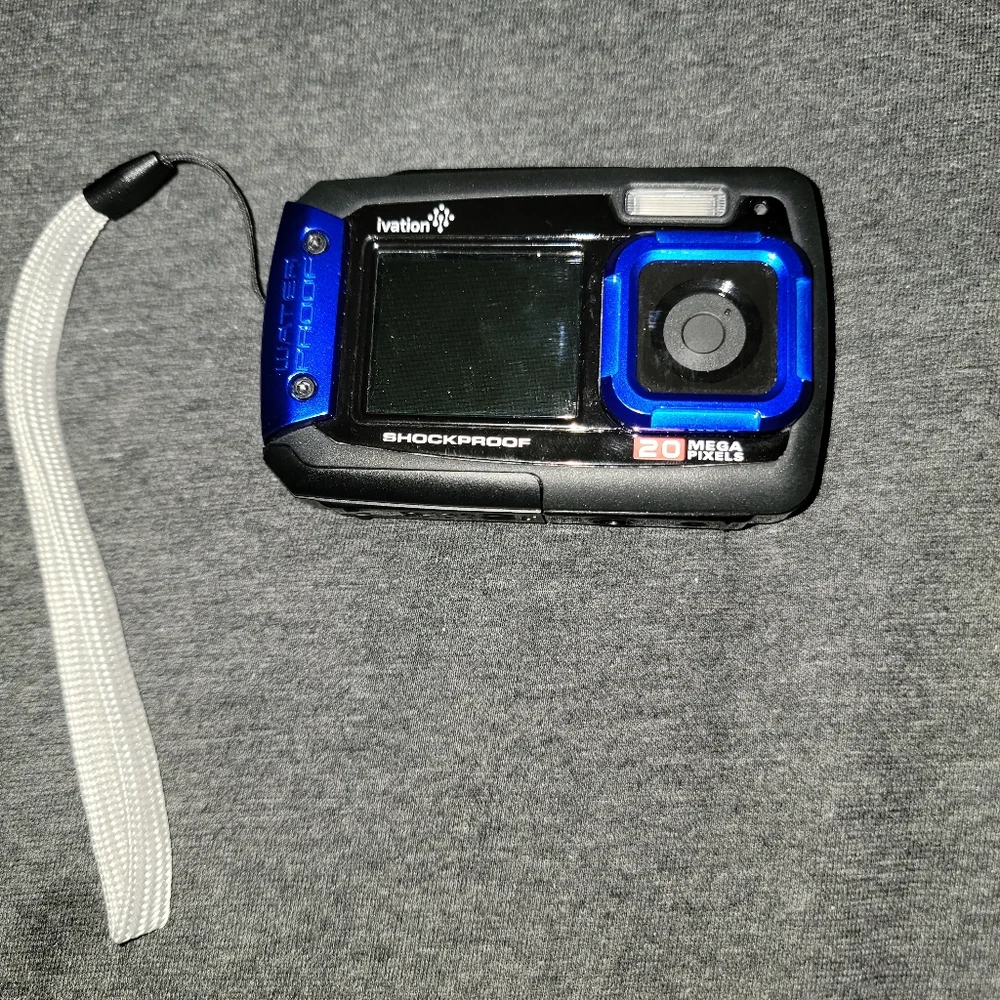 Ivation 20MP Underwater Waterproof Shockproof Digital Camera - Blue With Case